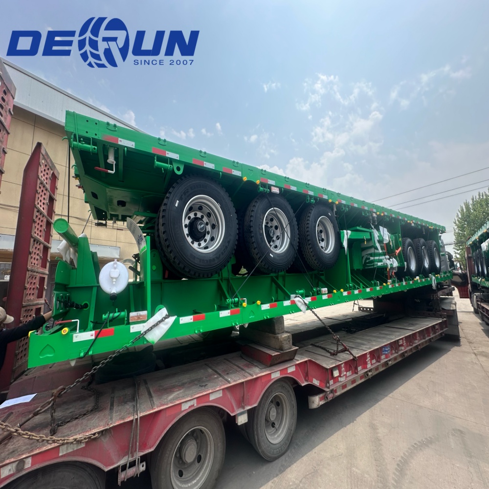 Derun 4 jednotky Tri-Axle Cargo Dropside Semier bol poslaný do Alžírska