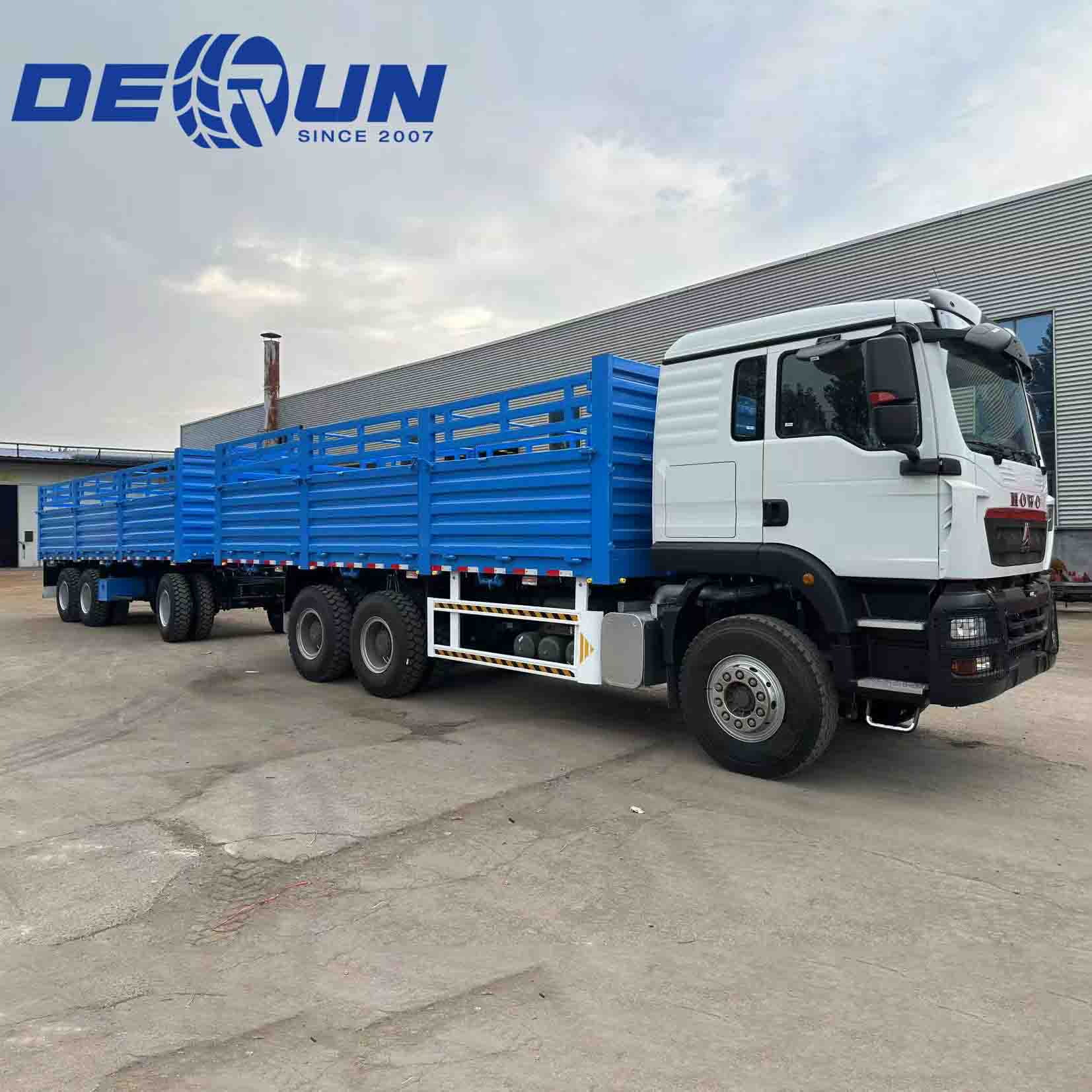 Sinotruk Howo TX 6x4 Plot Cargo Truck s prívesom 3 nápravy
